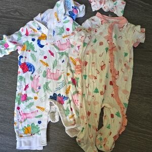 Old Navy Pink and Blue Footies One Pieces